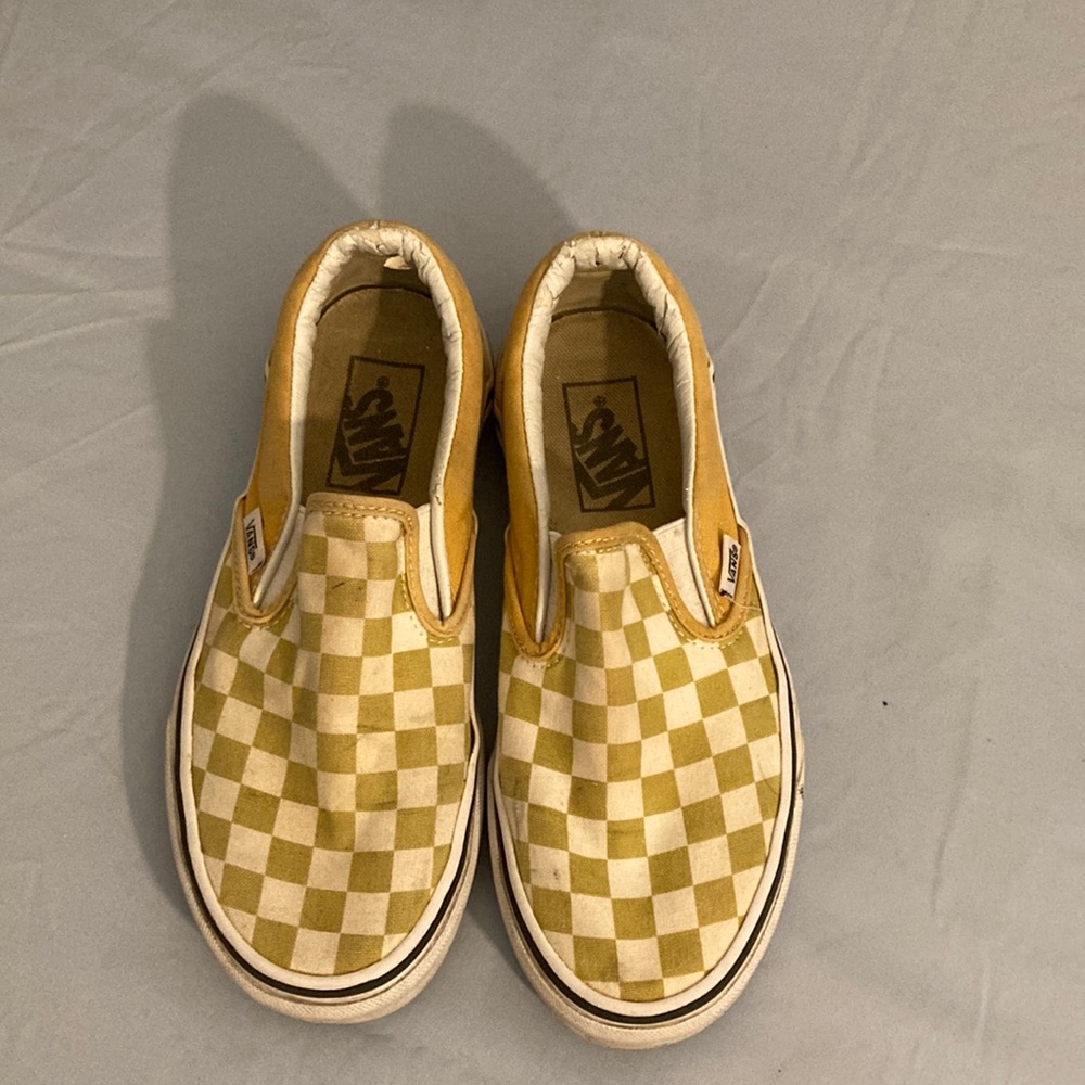 Women’s checkered patterned slip on vans